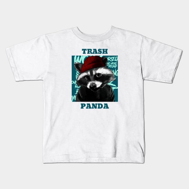 Trash Panda Kids T-Shirt by nightDwight